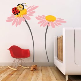 Dekorácia na stenu Deluxe - lienka na kvetinke, Housedecor