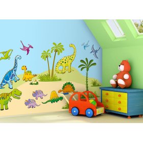 Samolepiaca dekorácia na stenu - dinosaury, Mint Kitten