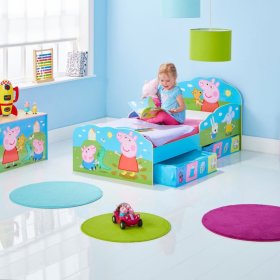 Detská posteľ Peppa Pig s úložnými boxami