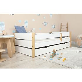 Bazar - Detská drevená posteľ Scandie so zábranou - biela, Ourbaby®