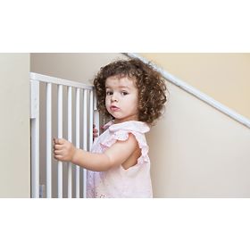 Bezpečnostná zábrana 74-105 cm na schody a dvere oceľové prídavné panely biela ECOTOYS