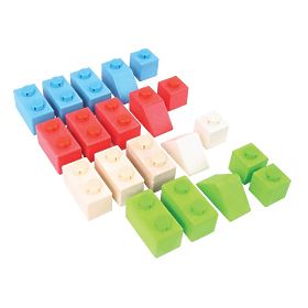Bigjigs Baby Drevené Spojkocky Primary set, Bigjigs Toys