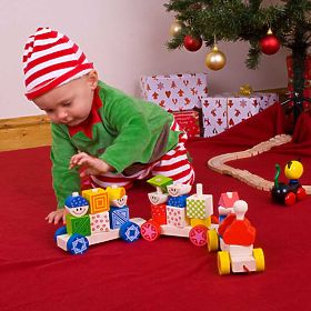 Bigjigs Baby Drevený vláčik s nasadzovaním, Bigjigs Toys