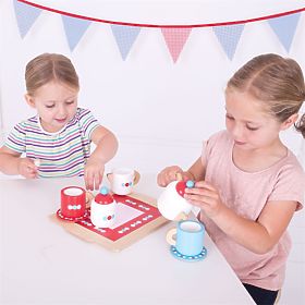 Bigjigs Toys Čajový servis s bodkami, Bigjigs Toys
