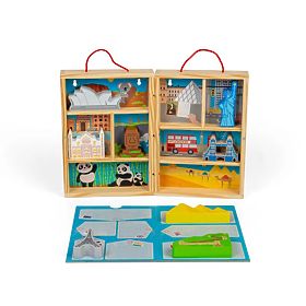 Bigjigs Toys Drevená cestovateľská hracia sada, Bigjigs Toys
