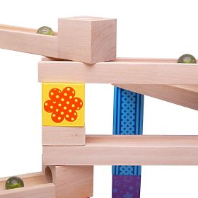 Bigjigs Toys Drevená guličková dráha farebná, Bigjigs Toys