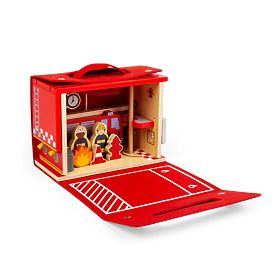 Bigjigs Toys Drevená hasičská stanica na cesty, Bigjigs Toys