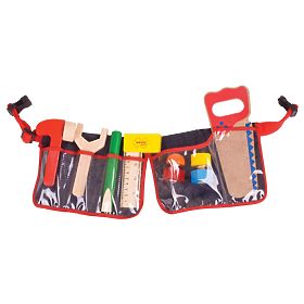 Bigjigs Toys Drevené náradie na červenom opasku, Bigjigs Toys