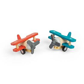 Bigjigs Toys Drevené naťahovacie lietadlo Dvojplošník 1 ks, Bigjigs Toys