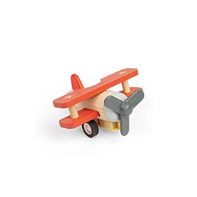 Bigjigs Toys Drevené naťahovacie lietadlo Dvojplošník 1 ks, Bigjigs Toys