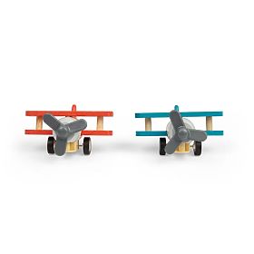 Bigjigs Toys Drevené naťahovacie lietadlo Dvojplošník 1 ks, Bigjigs Toys
