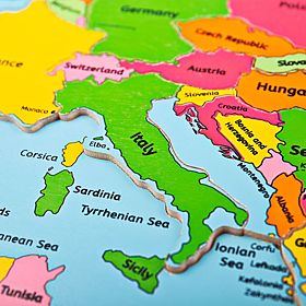 Bigjigs Toys Drevené puzzle mapa Európy 25dílků