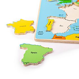Bigjigs Toys Drevené puzzle mapa Európy 25dílků