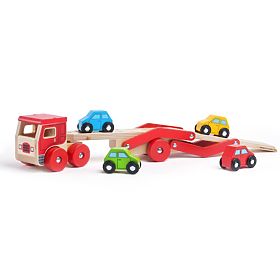Bigjigs Toys Drevený kamión s autami, Bigjigs Toys