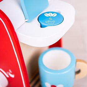 Bigjigs Toys Drevený kávovar červený