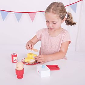 Bigjigs Toys Drevený set raňajky, Bigjigs Toys