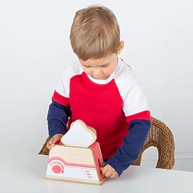 Bigjigs Toys Drevený toaster ružový - poškodený obal, Bigjigs Toys