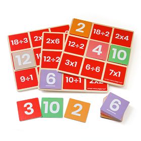 Bigjigs Toys Matematické bingo Násobenie a delenie, Bigjigs Toys