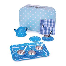 Bigjigs Toys Modrá bodkovaná čajová súprava, Bigjigs Toys