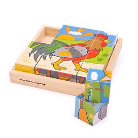 Bigjigs Toys Obrázkové kocky farma, Bigjigs Toys