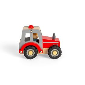 Bigjigs Toys Traktor červený, Bigjigs Toys