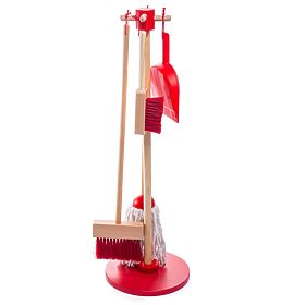 Bigjigs Toys upratovací hrací set červený, Bigjigs Toys