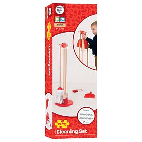 Bigjigs Toys upratovací hrací set červený, Bigjigs Toys