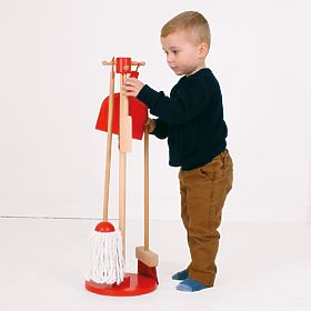 Bigjigs Toys upratovací hrací set červený, Bigjigs Toys