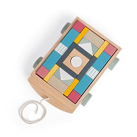 Bigjigs Toys Vozík s drevenými kockami, Bigjigs Toys