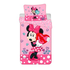 Detské obliečky 140 x 200 cm + 70 x 90 cm Minnie srdiečka, Sweet Home, Minnie Mouse