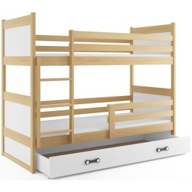 Detská poschodová posteľ Rocky - prírodná-biela, BMS