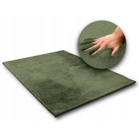 Hodvábny koberec Rabbit - olivovo zelený