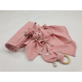 Mušelinový set pre bábätko - ružový, TOLO