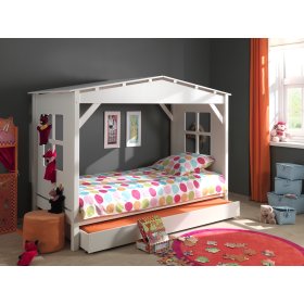 Detská posteľ - domček Pino - biela, VIPACK FURNITURE
