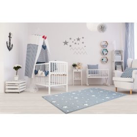 Detský koberec HEAVEN - striebornošedý/biely, LIVONE