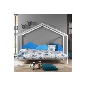 Penová ochrana steny za posteľ Mraky - modrá