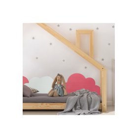 Penová ochrana steny za posteľ Mraky - ružová