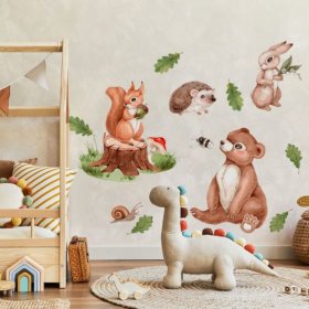 Samolepky na stenu - Lesné zvieratká XL