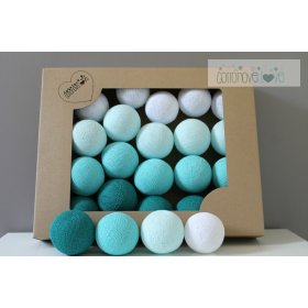 Bavlnené svietiace LED guličky Cotton Balls - fresh love, cotton love