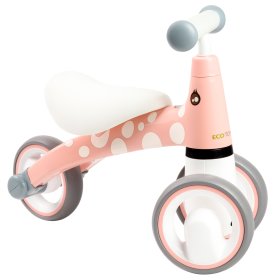 Odrážadlo Mini - ružové s bielymi bodkami, EcoToys