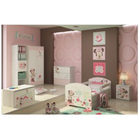Detská posteľ sa zábranou - Minnie Mouse - dekor nórska borovica, BabyBoo, Minnie Mouse