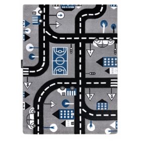 Detský koberec PETIT - Cesty a cesty - šedý