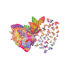 Farebné drevené puzzle - motýľ