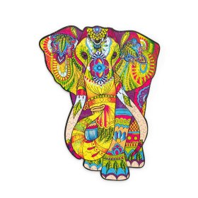 Farebné drevené puzzle - slon
