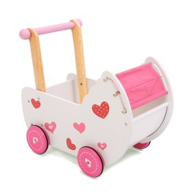 Drevený tlačiaca kočík pre bábiky, EcoToys