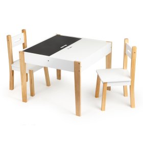 Detský drevený stôl so stoličkami Natural, EcoToys