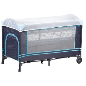Cestovná postieľka Mosquito s matracom - tmavo modrá, EcoToys