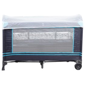 Cestovná postieľka s matracom - tmavo modrá, EcoToys