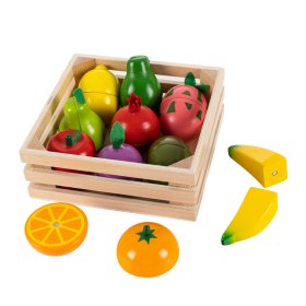 Drevená sada ovocie v debničke, EcoToys