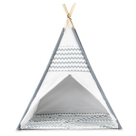 Detský stan Teepee - šedo-biela, EcoToys